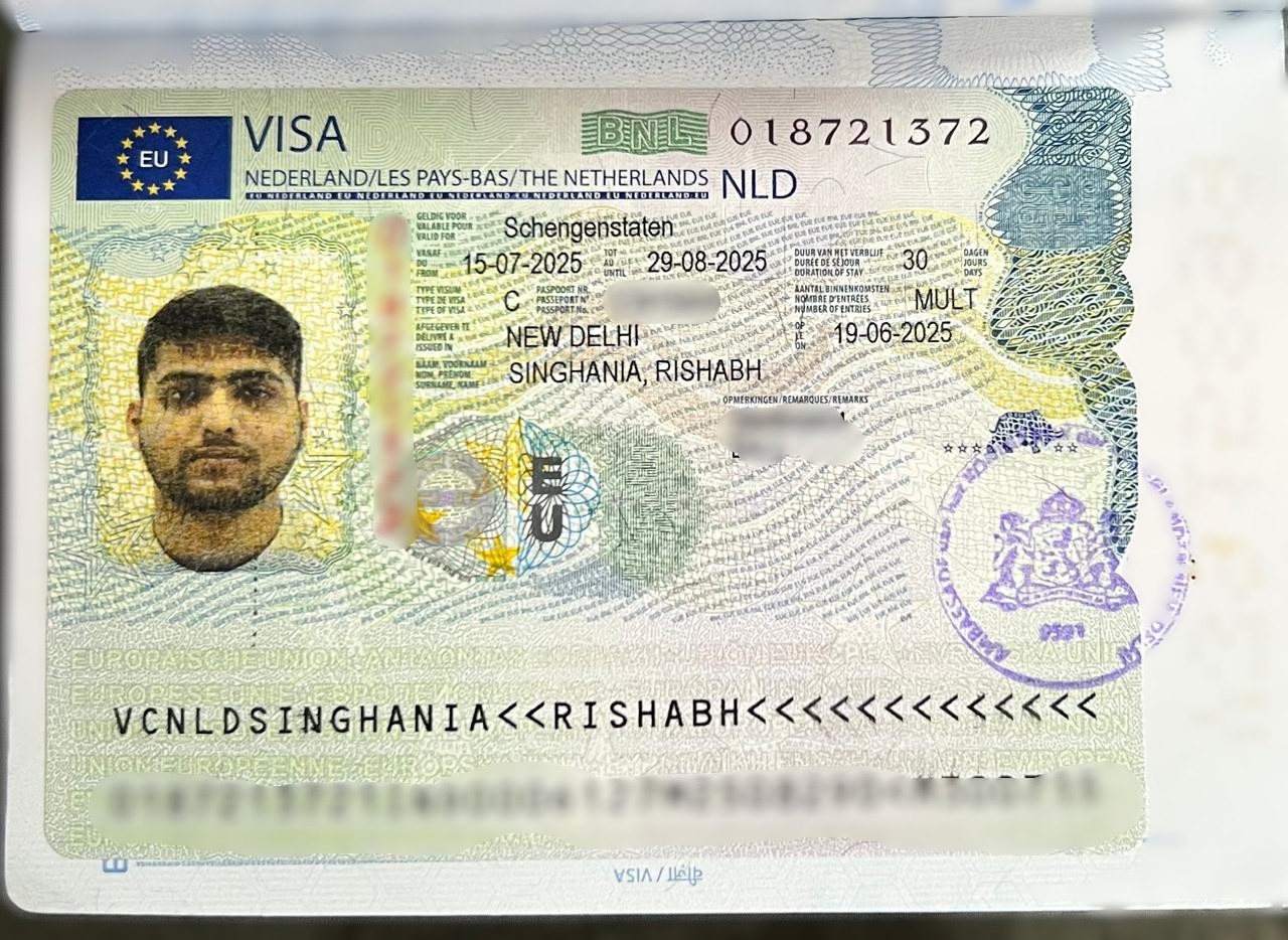 Rishabh Singhania Visa